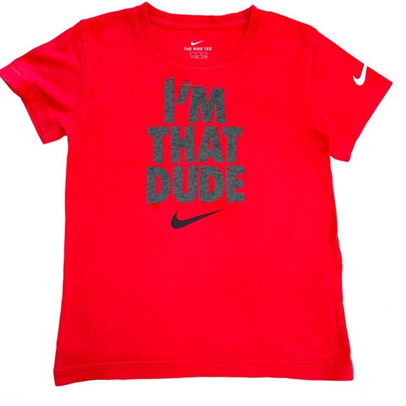 Nike Kids Bold Red Tee with Graphic Print - Picture 1 of 2